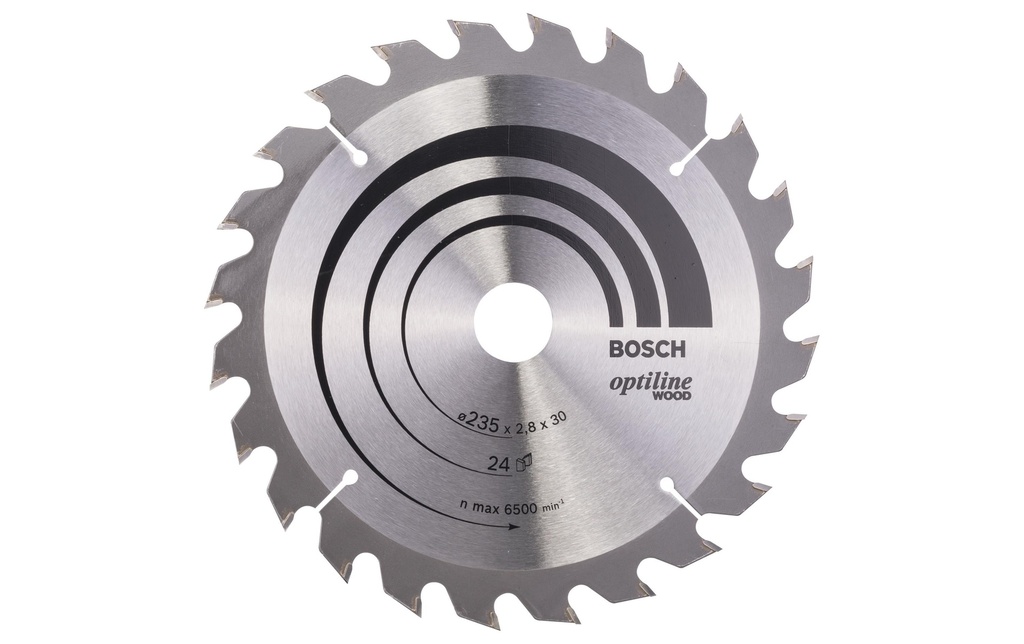 Bosch Professional Lame de scie circulaire Optiline Wood, 235 x 30 x 2.8 mm, Z 24
