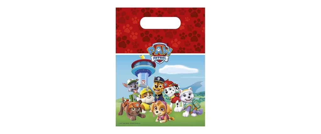Amscan Sac cadeau PawPatrol 6 pièces, 16 x 23.5 cm