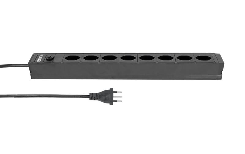 STEFFEN Bloc multiprises 19” 8x T13, Noir