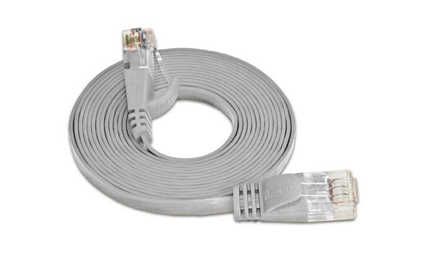SLIM Câble patch slim RJ-45 - RJ-45, Cat 6, UTP, 0.75 m, Gris
