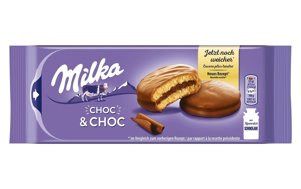 Milka Biscuits Pâtisserie Choc & Choc 175 g
