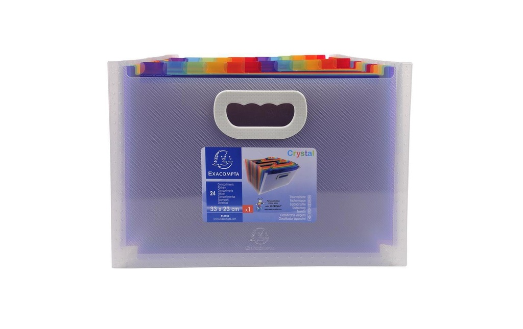 Exacompta Classeur à soufflet Crystal 33 x 23.5 cm, Transparent
