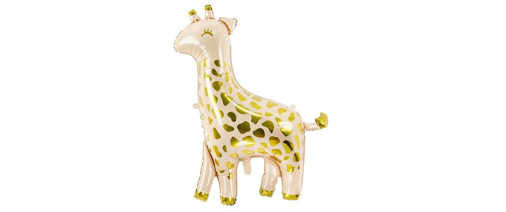 Partydeco Ballon en aluminium Girafe Beige/Doré