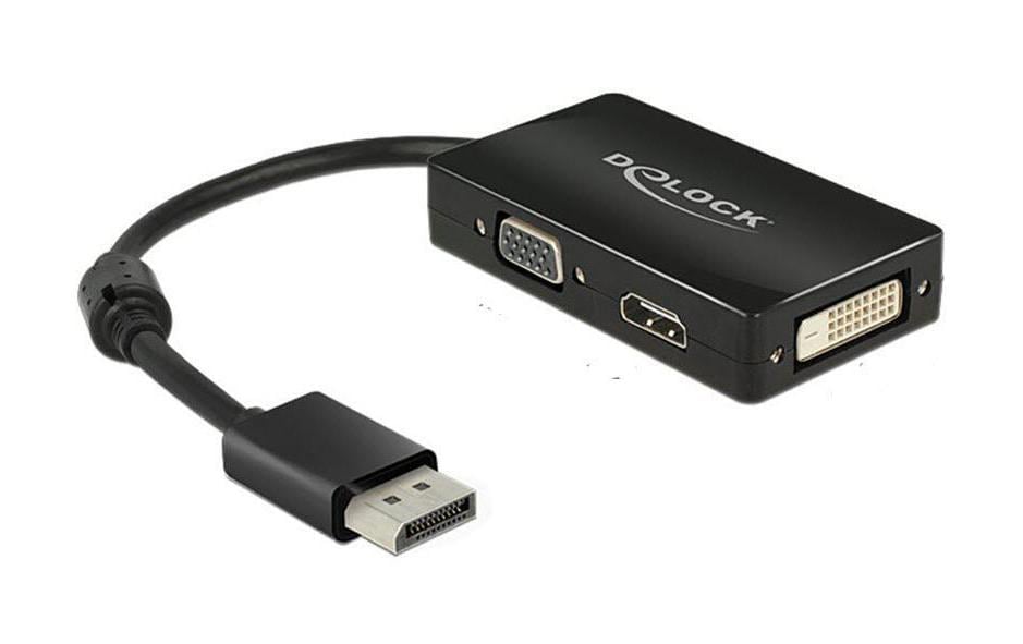 Delock Multiadaptateur DisplayPort - HDMI/VGA/DVI-I