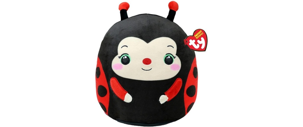 Ty Oreiller Squishy Beanie Lucy 20 cm, Noir, Rouge