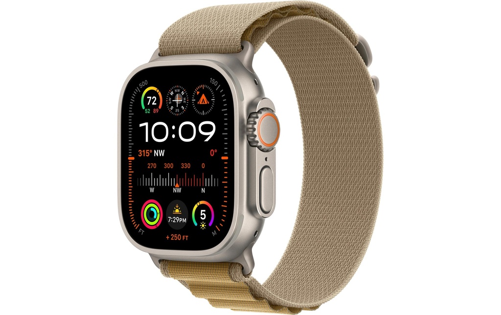 Apple Watch Ultra 2 Natural Titanium Alpine Loop Tan Moyen