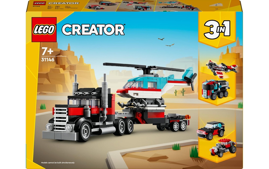 LEGO® Creator Remorque surbaissée avec hélicoptère 31146
