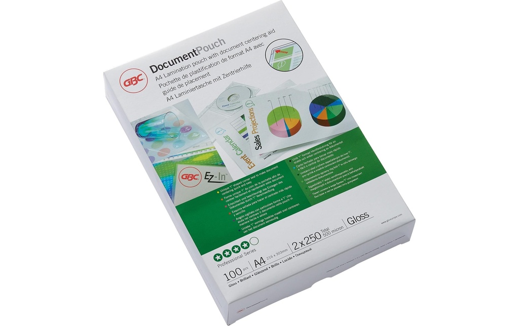 GBC Film laminé Premium A4 250 µm, brillant, 100 pièces