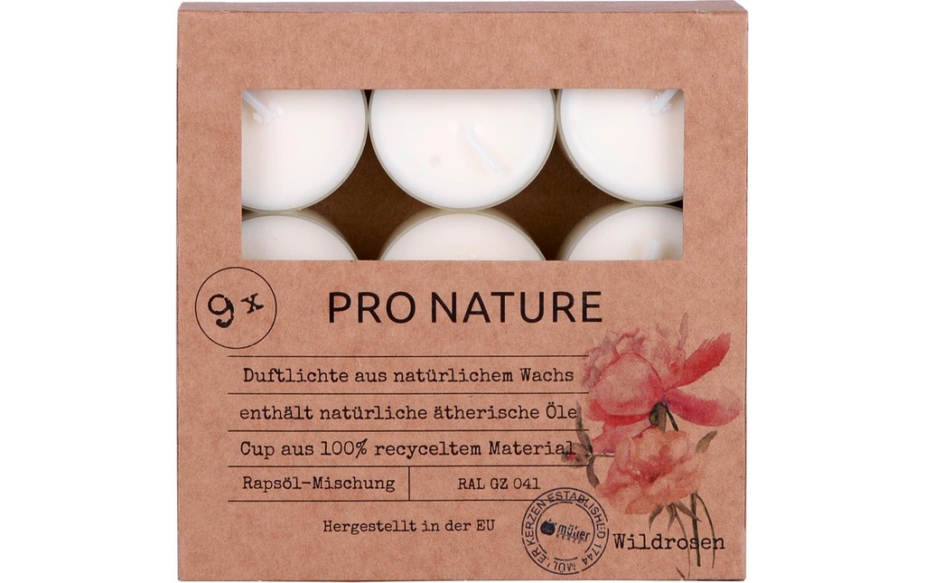 müller Kerzen Bougie parfumée Roses sauvages 9 pièces