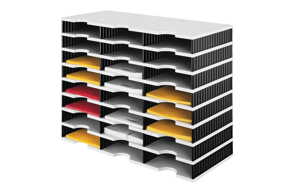 Styro Rangement pour documents styrodoc trio Noir, 24 compartiments
