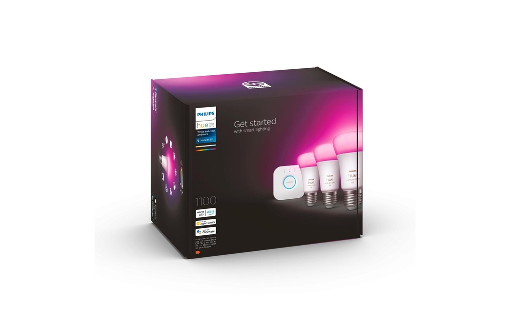 Philips Hue Kits de démarrage White & Color Ambiance, 3 x E27, 75 W