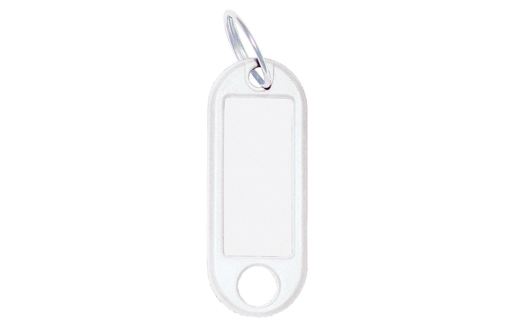WEDO Porte-clés 18 mm avec bague, blanc, 100 pièces