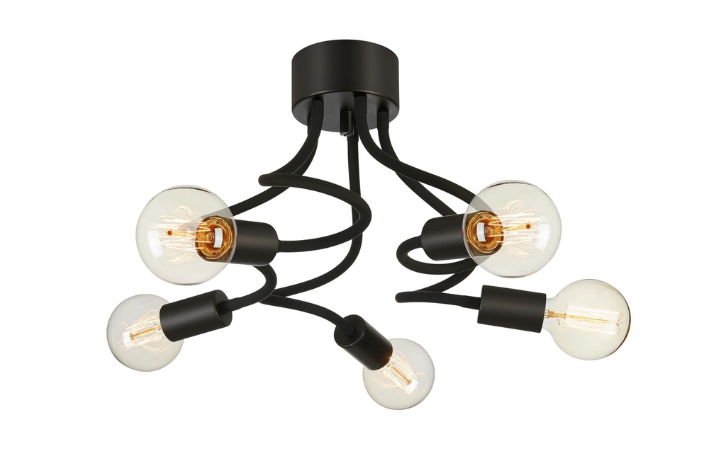 Markslöjd Plafonnier Medusa 5 l 5x E27, Noir