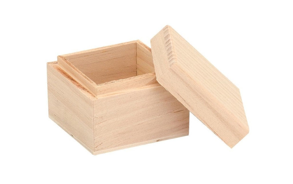 Glorex Article en bois Boîte, carrée