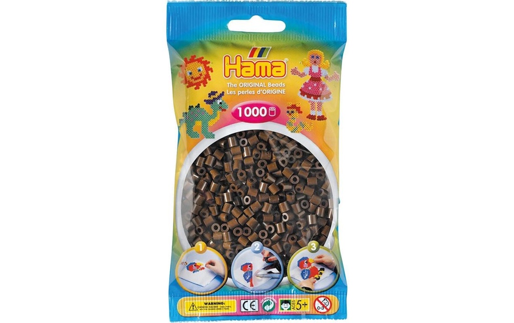 Hama Perles à repasser midi 1000 pcs. Brun