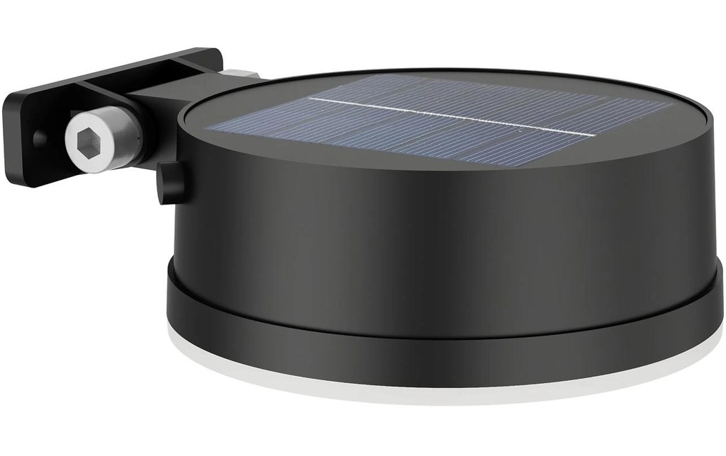 Philips Applique murale Solar Vynce, capteur de lumière, rond, 2700K, noir