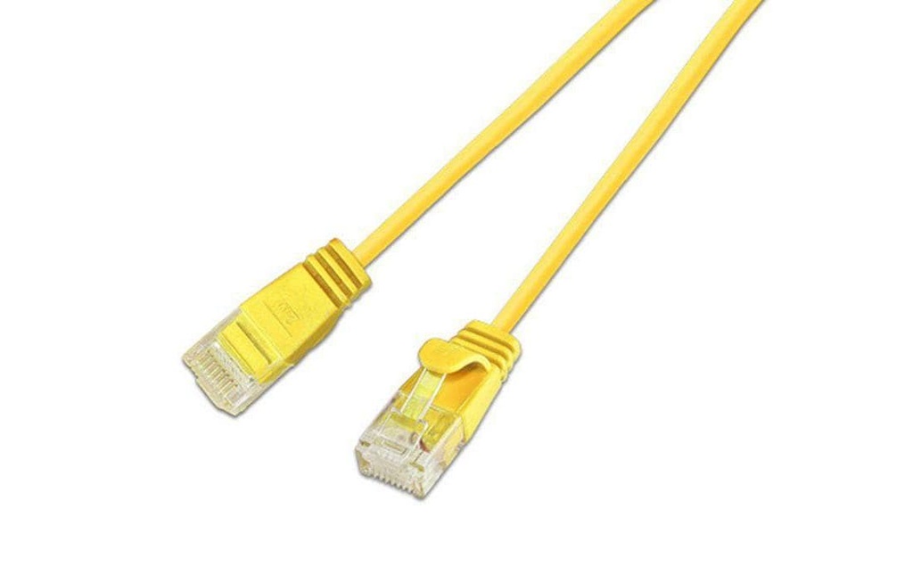 SLIM Câble de raccordement KAT6 Light, rond, U/UTP, Ø 2,8 mm, jaune