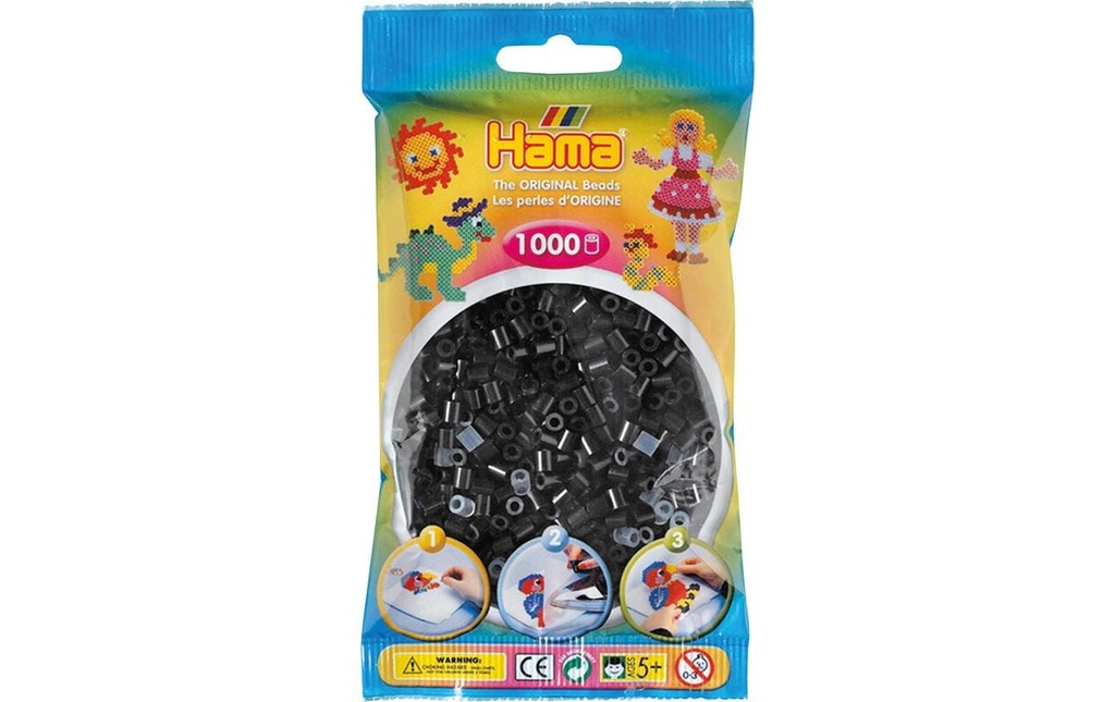 Hama Perles à repasser midi 1000 pcs. Noir