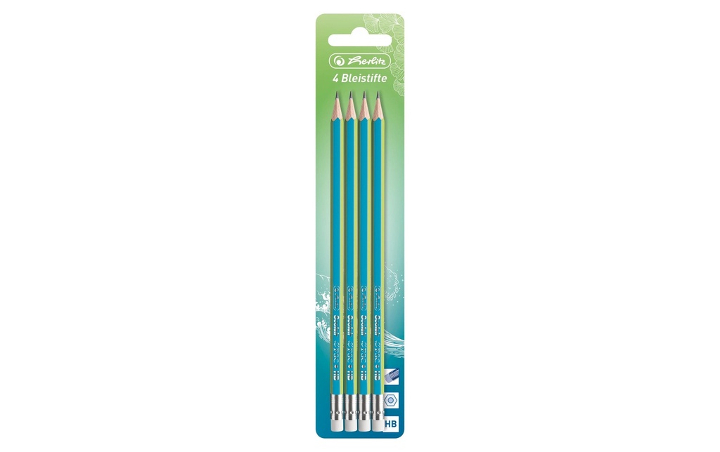 Herlitz Crayon GREENline Bleu-Vert, 4 pièces