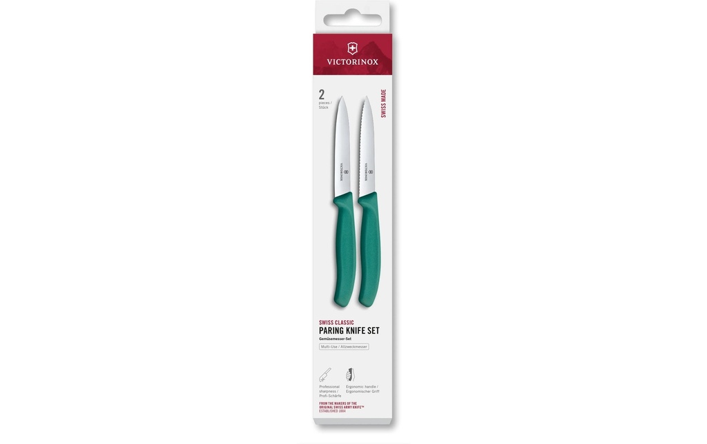 Victorinox Jeux de couteaux Swiss Classic, 10 cm, vert, 2 pièces