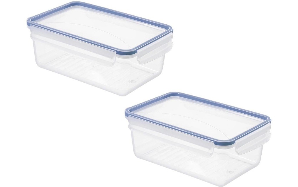 Rotho Boîte à provisions CLIC & LOCK 2 l, Bleu, 2 pcs.