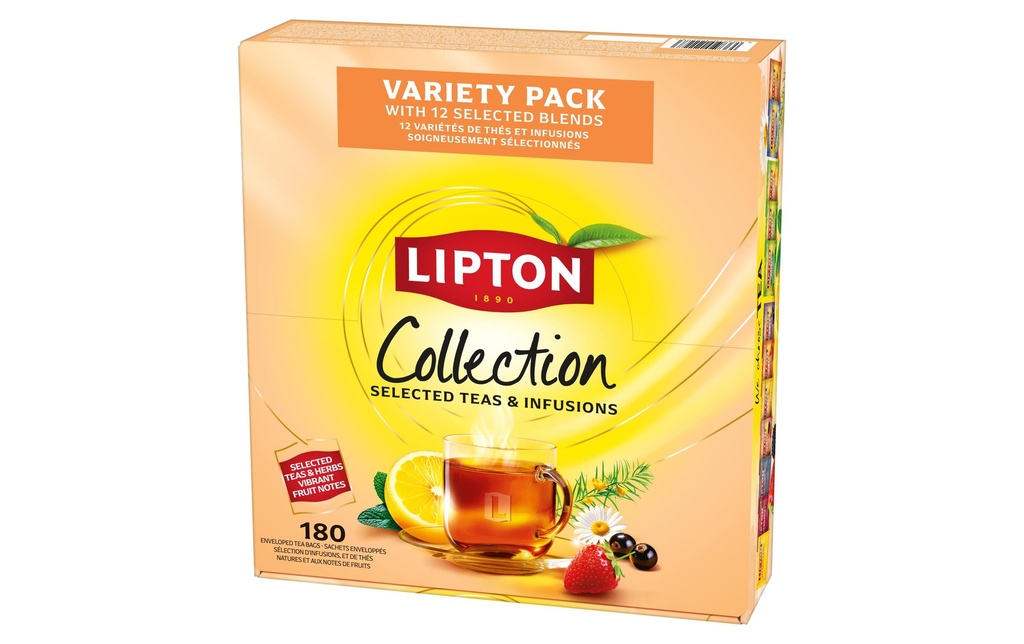 Lipton Collection Topseller avec 12 sortes de thé 180 Pièce/s