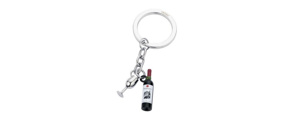 Troika Porte-clés Bouteille de vin et verre