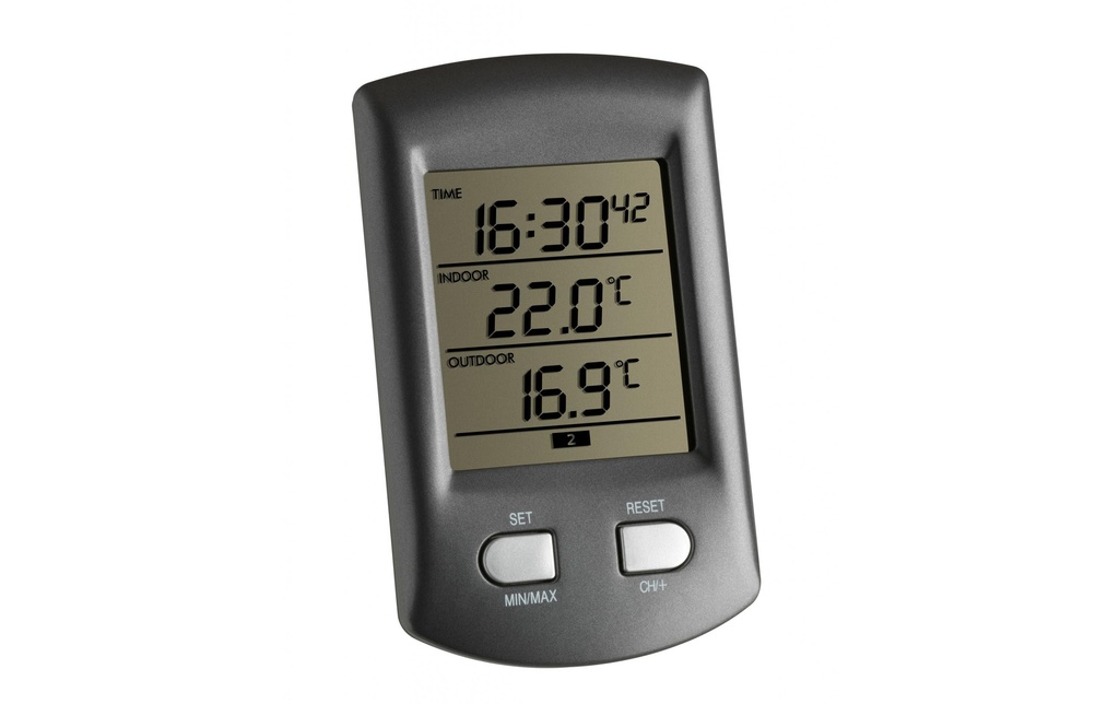 TFA Dostmann Thermomètre radio RATIO Gris métallisé