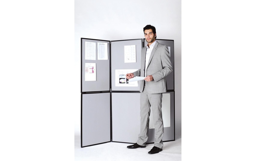 Bi-Office Tableau d'animation 90 cm x 60 cm, Gris