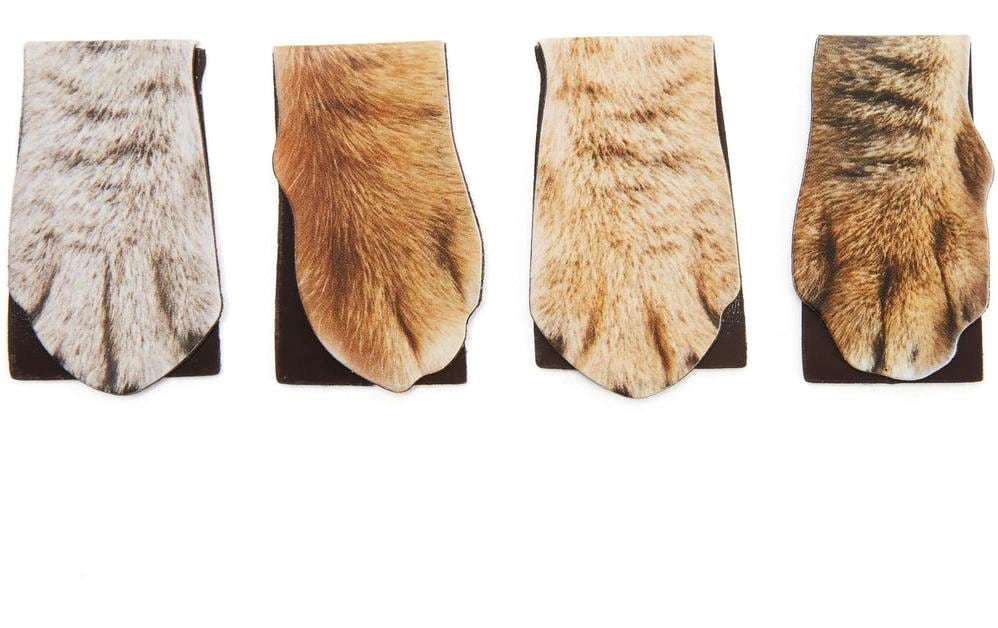 Kikkerland Marque-page Pattes de chat 4 aimants