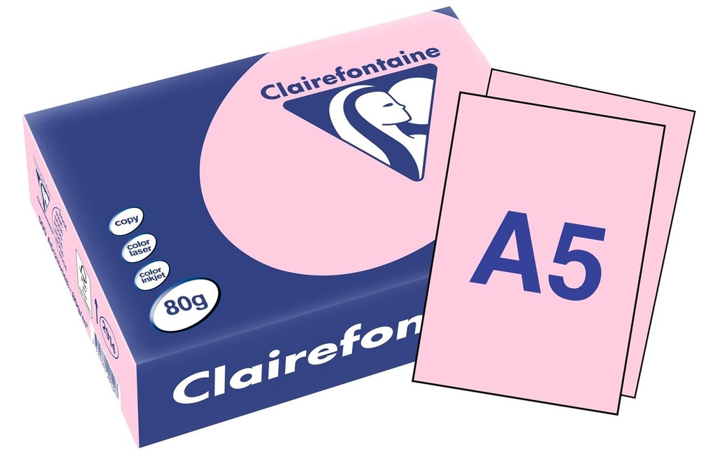 Clairefontaine Papier pour photocopie Trophée A5, rose, 80 gm2, 500 feuilles