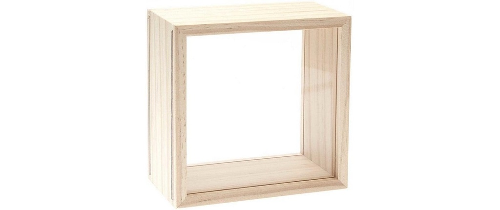 Rico Design Article en bois Boîte d'objets 13 x 13 x 8 cm