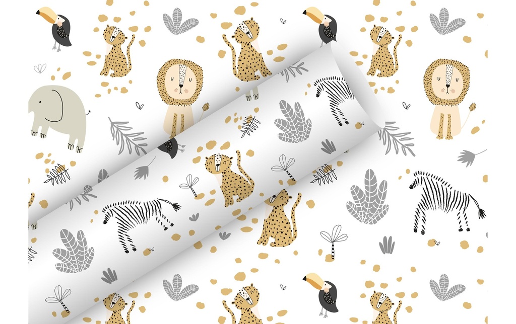 Braun + Company Papier cadeau Little Ones 2 m x 70 cm, Multicolore