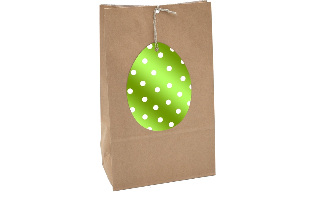 Braun + Company Sac cadeau Pâques 2 pièces, 16 x 26 x 8 cm, Vert/Brun