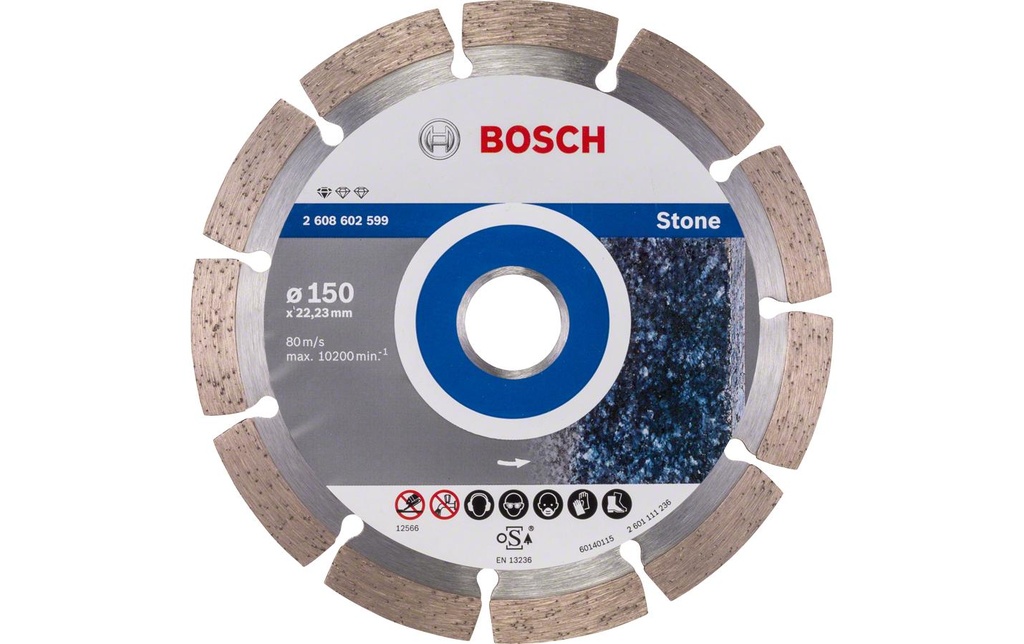 Bosch Professional Disque à tronçonner diamanté Standard for Stone, 150 x 2 x 10 mm