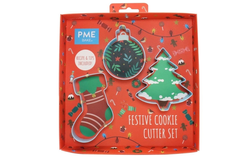 PME Emporte-pièce pour biscuits Noël 3 pièces, Bleu