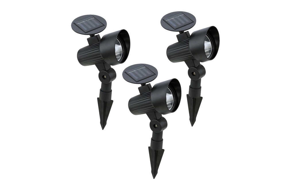 EGLO Leuchten Spot de jardin Solar, Lot de 3, noir