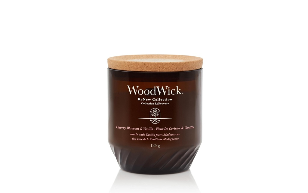 Woodwick Bougie parfumée Cherry Blossom & Vanilla ReNew Medium Jar