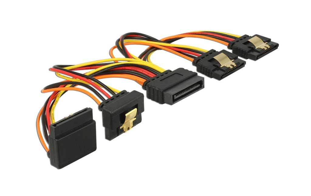 Delock Câble d’alimentation SATA - 4x SATA coudée 15 cm