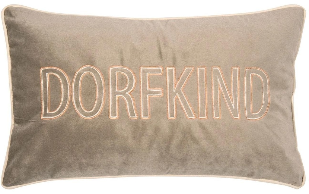 pad Housse de coussin Letters Dorfkind 50 x 30 cm, Taupe