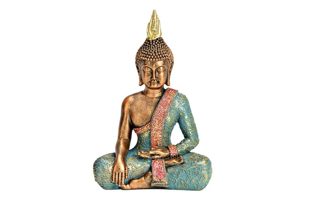 G. Wurm Figure décorative Bouddha Doré/Turquoise