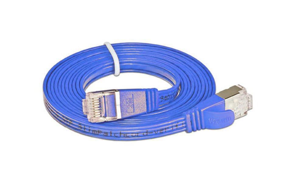 SLIM Câble patch slim RJ-45 - RJ-45, Cat 6, STP, 2 m, Bleu