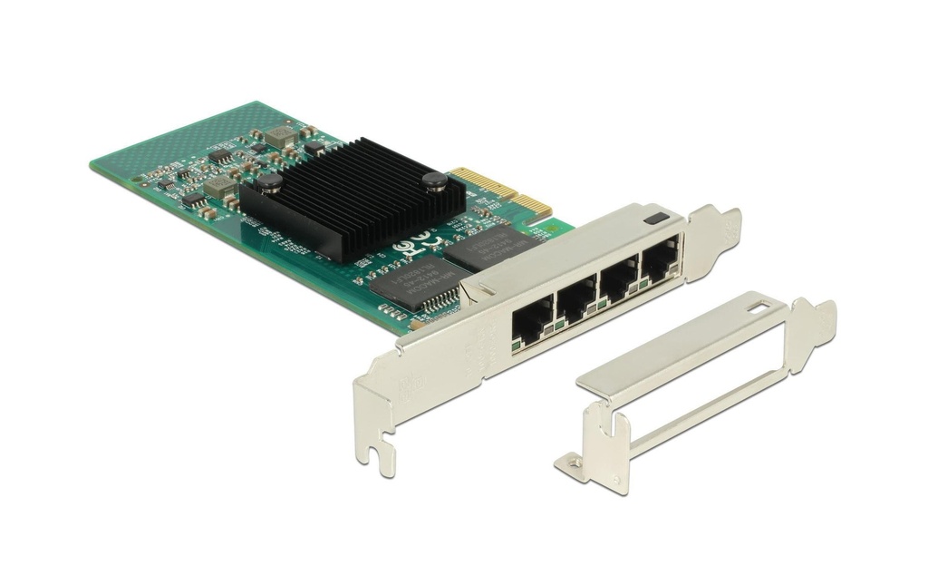 Delock Carte réseau 4x1Gbps, PCI-Express x4, Chipset Intel i350