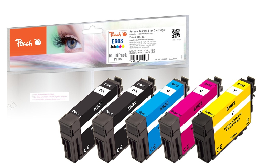 Peach Encre Epson No. 603 Multi-Pack-Plus C, M, Y, 2x BK