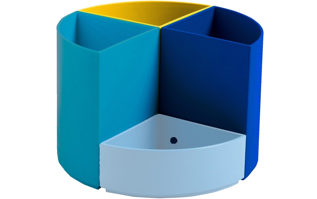 Exacompta Pot à crayons Bee Blue Jaune/Bleu foncé/Bleu clair