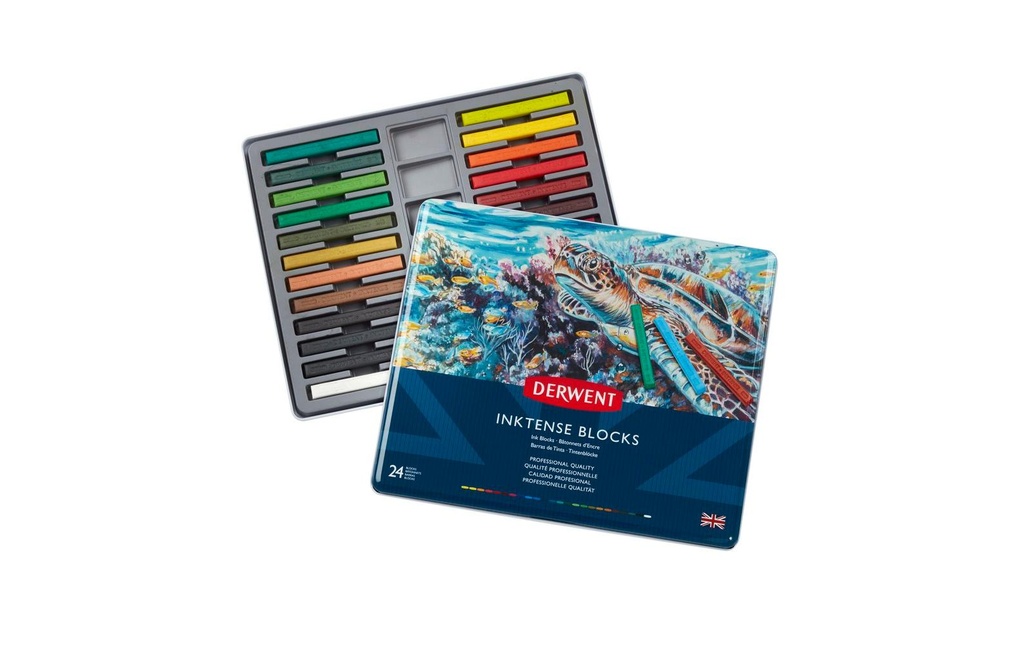 Derwent Inktense crayons aquarelle, peinture à l'eau, 24 pièces