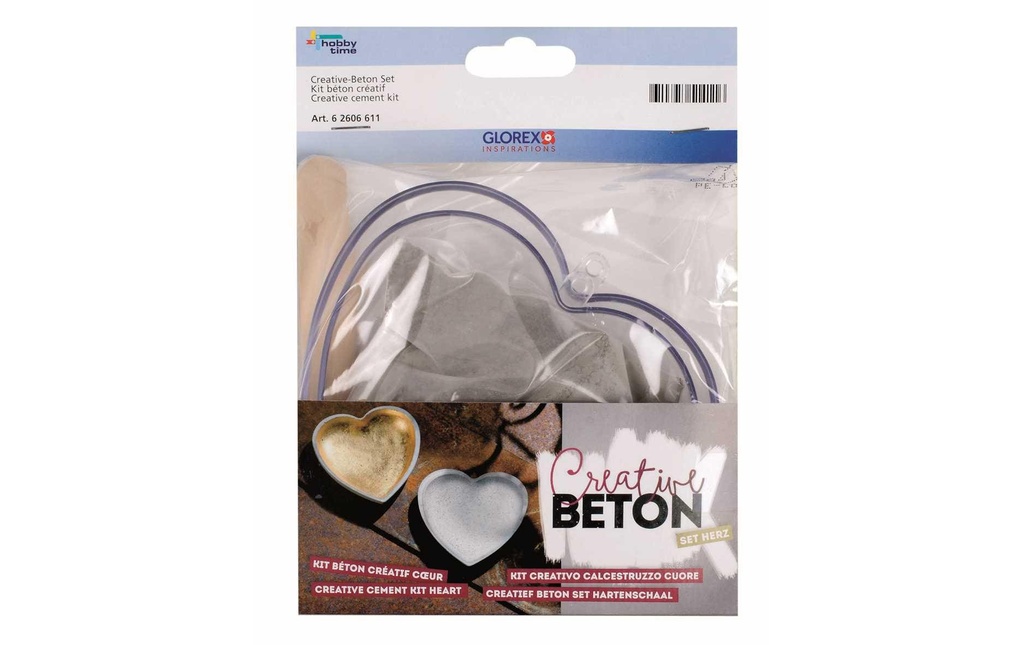 Glorex Béton créatif Set 2x moules en plexiglas, coeur