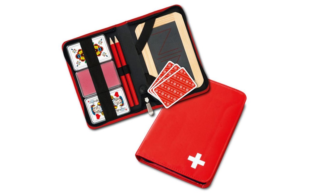 Carta.Media Jass Etui avec motif de croix suisse