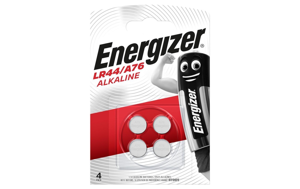 Energizer Pile bouton Alkaline LR44 / A76 , 4 Pièce/s