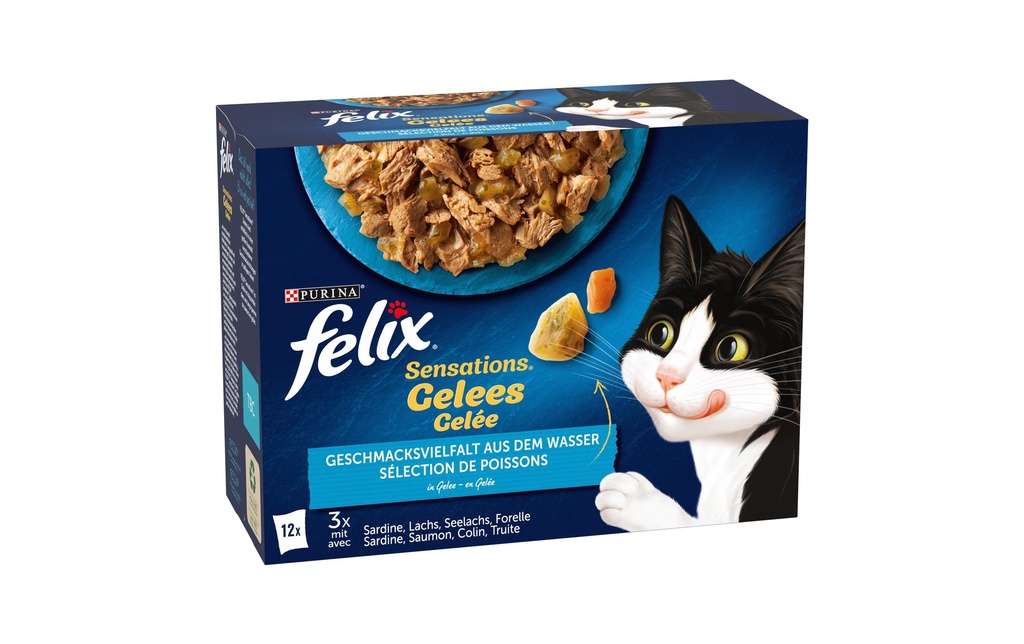 Felix Alimentation humide Poisson à sensation, 12 x 85 g